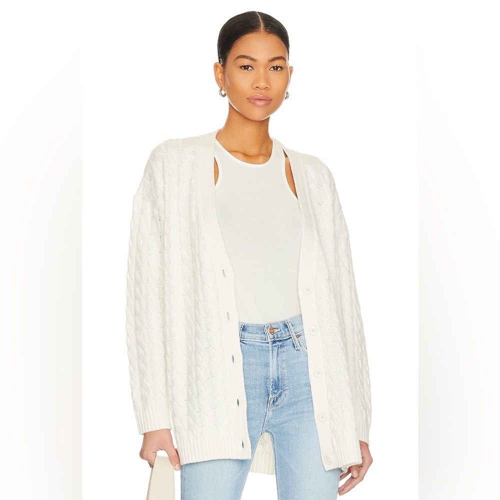 NWT Alice + Olivia Bradford Cable Grandpa Cardigan